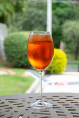 Red apéritif drink