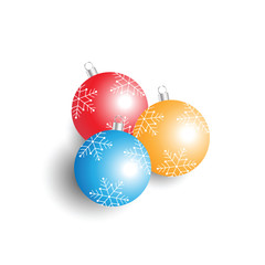 Shiny Colorful Christmas Ball Decoration Isolated Vector