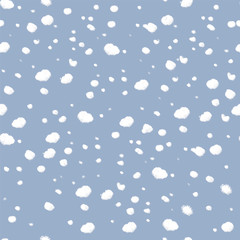 Winter background. Snow. Seamless pattern with snowfall. Winter wonderland design. Vector illustration with falling snowflakes. Cartoon style winter landscape background. EPS10