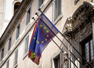 EU and Spanish Flags