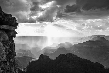 The sun sets at the Grand Canyon