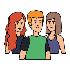 Fototapeta premium group of young people characters