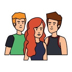 Fototapeta premium group of young people characters