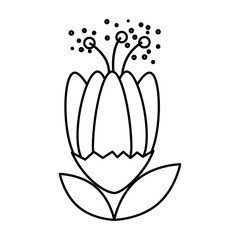 cute flower with leafs decorative