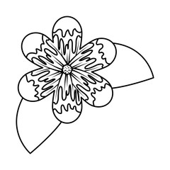 cute flower with leafs decorative