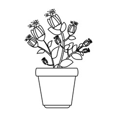 flowers houseplant in pot icon