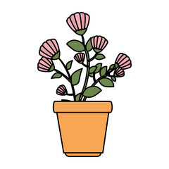 flowers houseplant in pot icon