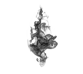 Black smoke isolated on white background