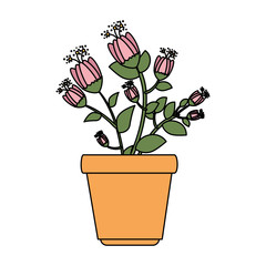 flowers houseplant in pot icon