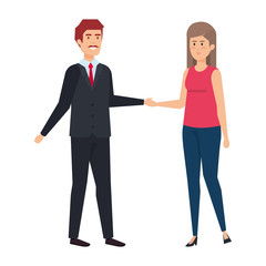 young couple avatars characters