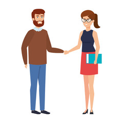 young couple avatars characters