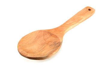 Wooden spoon isolated on white background