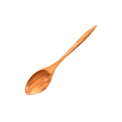 wooden spoon isolated on white background, clipping path
