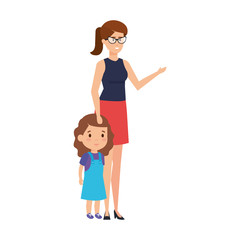 mother with daughter characters