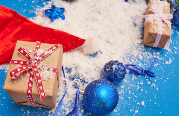christmas gift box with balls