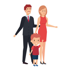 parents couple with son characters