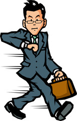 足早に急ぐビジネスマン