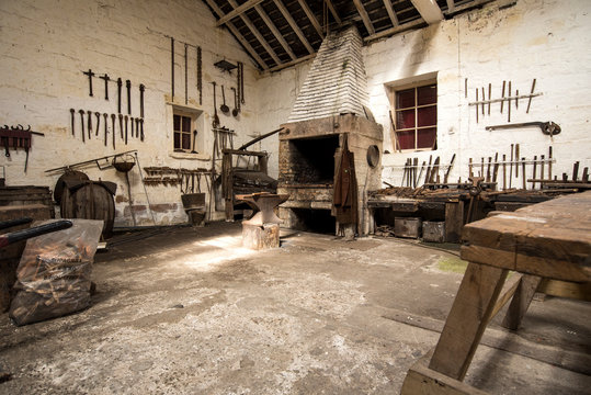 Vintage blacksmiths workshop and forge