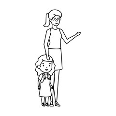 mother with daughter characters