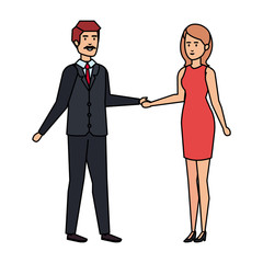 Fototapeta premium young couple avatars characters