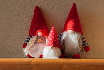 Family of Christmas dwarf puppets