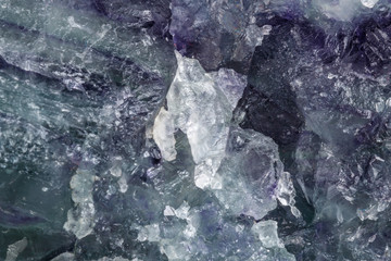 Macro mineral stone Fluorite on white background close up