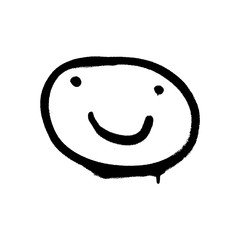 Graffiti grunge emoji with black ond white colour