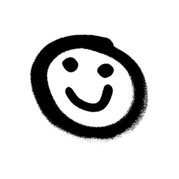 Graffiti grunge emoji with black ond white colour
