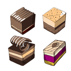 Hand drawn sketch with french dessert petit fours