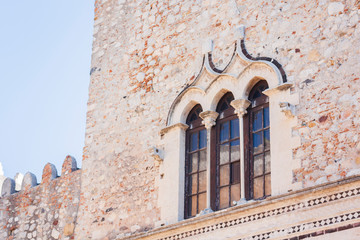 Fragment of an ancient Palazzo Corvaja in Taormina, Sicily, Italy