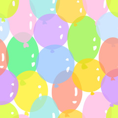 Obraz na płótnie Canvas Festive seamless pattern with cute and colorful balloons. It’s perfect look for holiday, birthday or may use in greeting cards and wrapping.