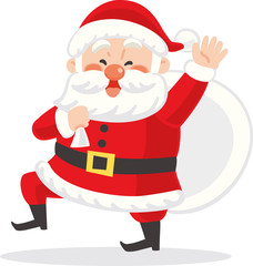 袋をかついだサンタクロース。ベクター素材	