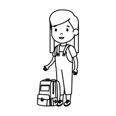 beautiful little schoolgirl with schoolbag