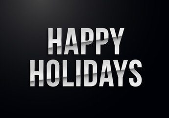 Holiday letters with silver effects. High quality vector illustration