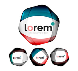 Set of geometric convergence vector icons