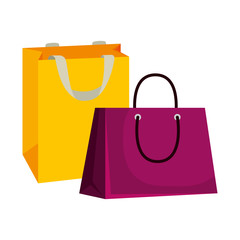 two shopping bags isolated icon