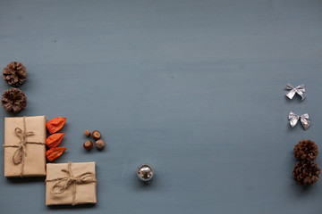 Christmas background winter new year holiday gifts