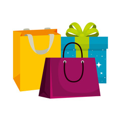 shopping bags and female handbag
