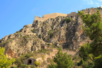 Fototapeta na wymiar Ancient Palamidi fortress on the hill, Nafplion