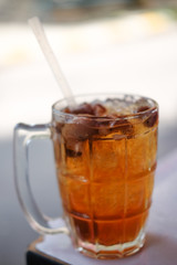 Fresh longan syrup drink in glass