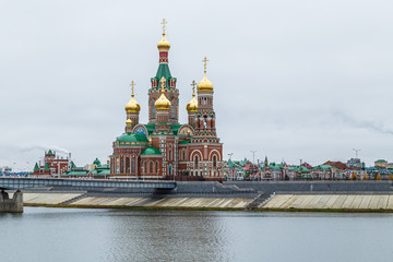 Obraz premium View from the embankment in the city of Yoshkar-Ola