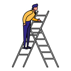 man on a ladder design