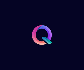 colorfull letter Q logo template element