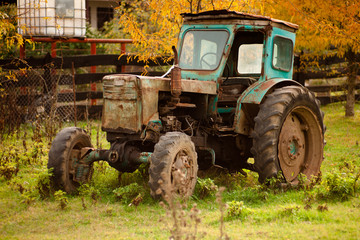 broken tractor in the village Shapsugskaya