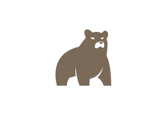 Fototapeta na wymiar Big bear standing and looking at the side logo design