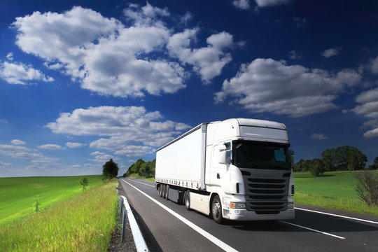 Truck transport on the road