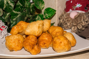 Close up of a Traditional Christmas Italian Food Called Pettole