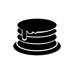 Breakfast pancakes with syrup and butter on a plate flat vector icon for food apps and websites
