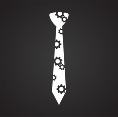 Trendy cute tie on black background icon