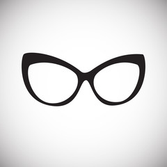 Trendy eye wear glasses on white background icon